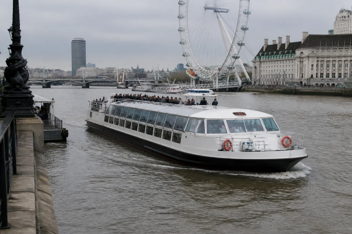 A river boat from a London quay